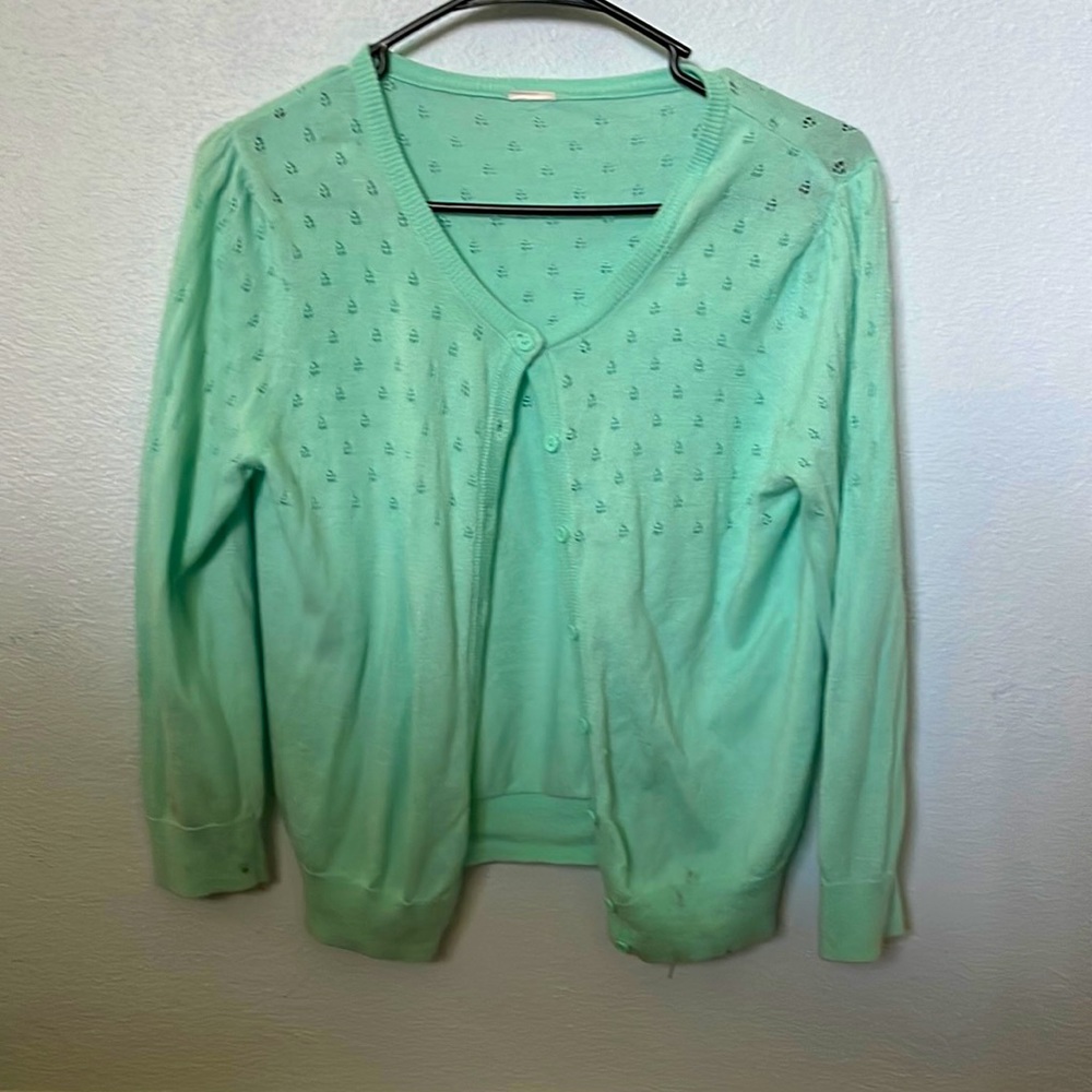 Green cardigan
